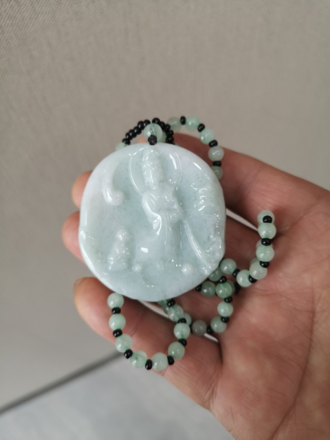古玩玉器童子拜觀音牌拍賣，當前價格580元