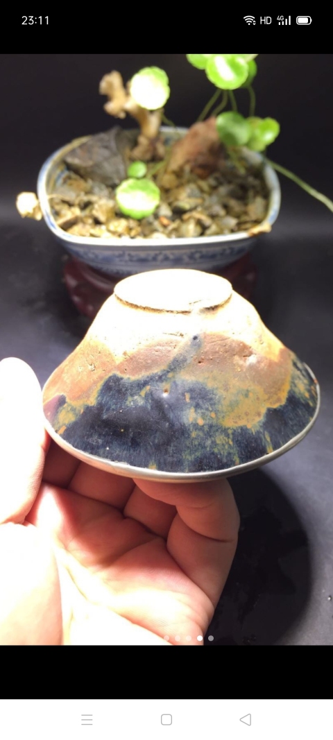 古玩陶瓷【精品】建窯藍毫束口盞拍賣，當前價格999元