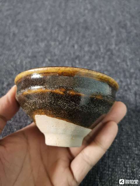 古玩陶瓷醬釉束口盞托一套拍賣,當前價格6500元