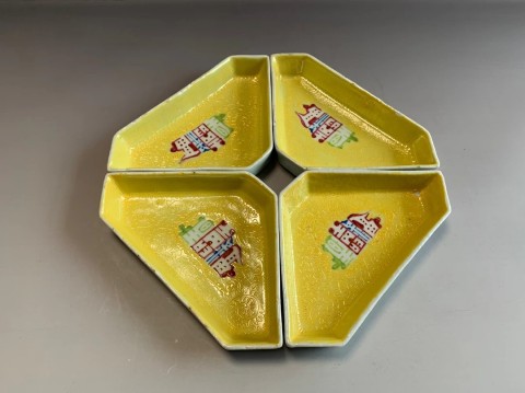 古玩陶瓷清末民初九攢盤(pán)的一部分拍賣(mài)，當(dāng)前價(jià)格3800元