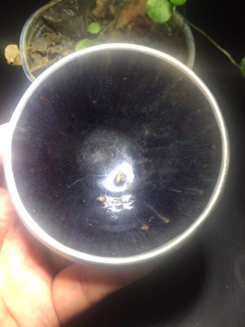 古玩陶瓷【翰林】【稀有品種】建窯紫金釉藍毫束口盞拍賣，當前價格1999元