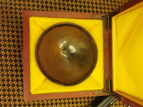 古玩陶瓷宋代柿紅釉七彩光建盞拍賣，當(dāng)前價(jià)格2999元