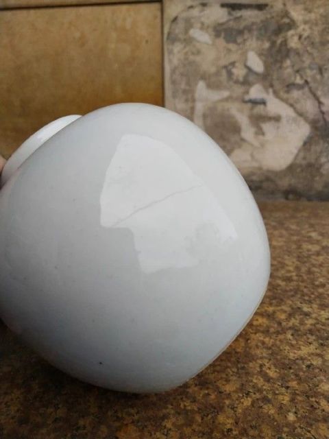 古玩陶瓷白釉蓮子大罐拍賣，當前價格750元