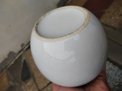 古玩陶瓷白釉蓮子大罐拍賣，當前價格750元
