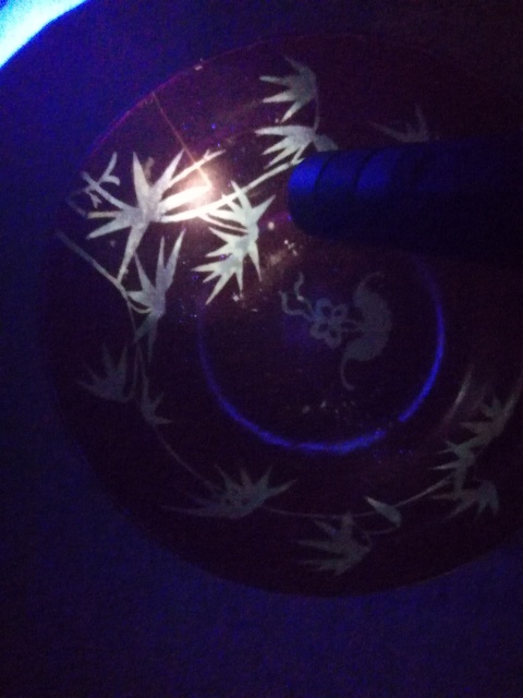 古玩陶瓷3道光伊字款**紅釉留白過墻竹蝠紋大碗拍賣，當前價格2000元