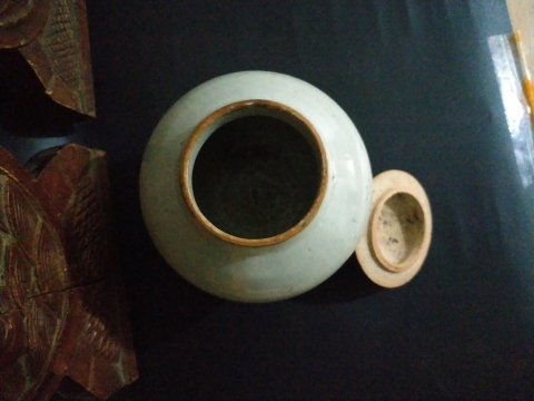 古玩陶瓷明萬歷甜白釉罐拍賣,當前價格1140元