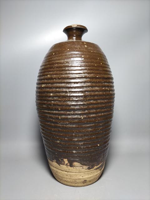 古玩陶瓷磁州窯系茶葉末釉弦紋梅瓶拍賣,當前價格2999元