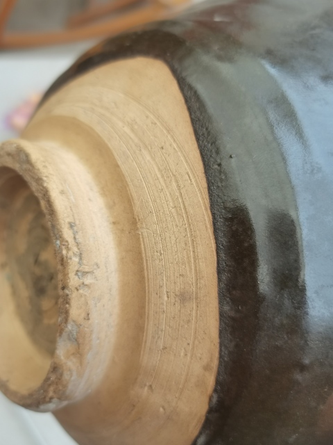 古玩陶瓷金元磁州窯系醬釉大碗，便宜銷售拍賣，當前價格999元