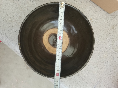 古玩陶瓷金元磁州窯系醬釉大碗，便宜銷售拍賣，當前價格999元