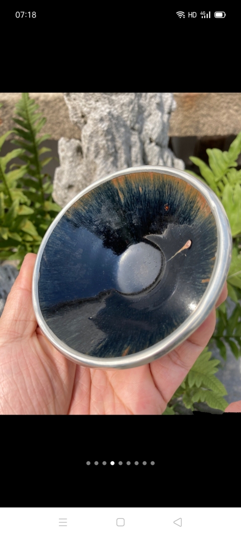 古玩陶瓷【精品】建窯藍兔毫盞拍賣，當前價格2999元