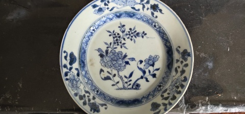 古玩陶瓷青花花卉紋盤拍賣，當前價格1999元