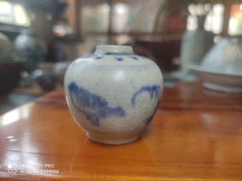 古玩陶瓷明代青花水盂拍賣，當前價格1999元