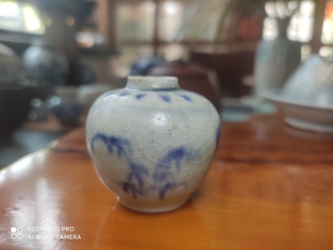 古玩陶瓷明代青花水盂拍賣，當前價格1999元