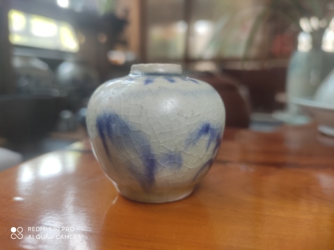 古玩陶瓷明代青花水盂拍賣，當前價格1999元