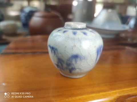 古玩陶瓷明代青花水盂拍賣，當前價格1999元