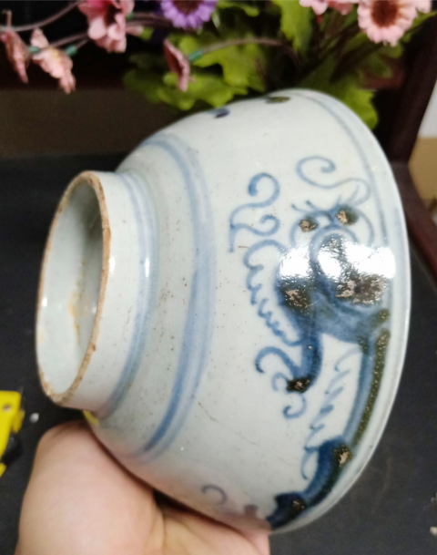 古玩陶瓷（清早期）青花龍紋碗拍賣，當前價格580元