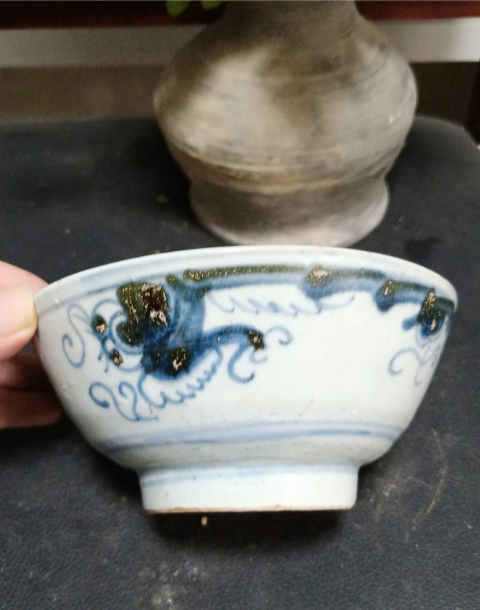 古玩陶瓷（清早期）青花龍紋碗拍賣，當前價格580元