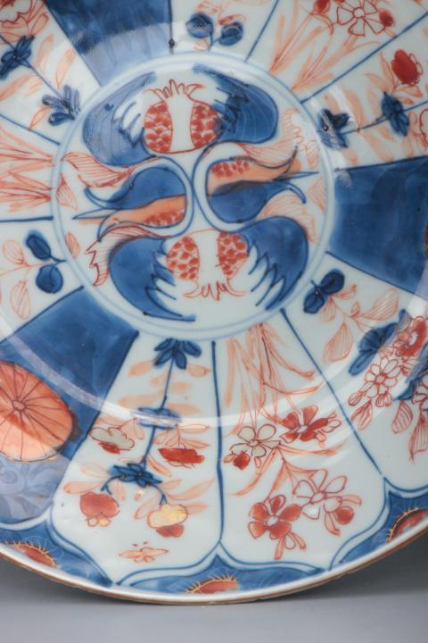 古玩陶瓷【3413】清康熙 青花礬紅描金十二開光花卉紋盤拍賣,當(dāng)前價(jià)格2800元