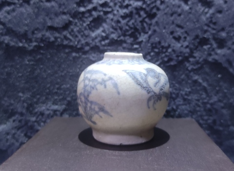 古玩陶瓷明早期竹雀紋水盂拍賣，當前價格999元