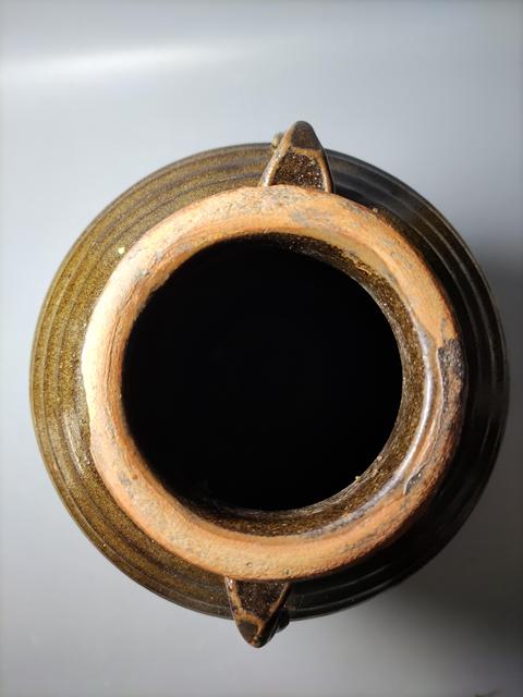 古玩陶瓷磁州窯系茶葉末釉弦紋梅瓶拍賣，當前價格2999元