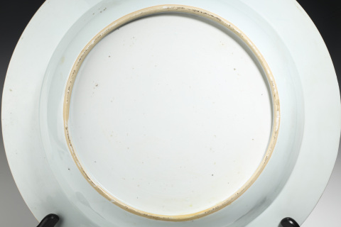 古玩陶瓷清乾隆·粉彩雙鹿圖折沿盆拍賣，當前價格3000元