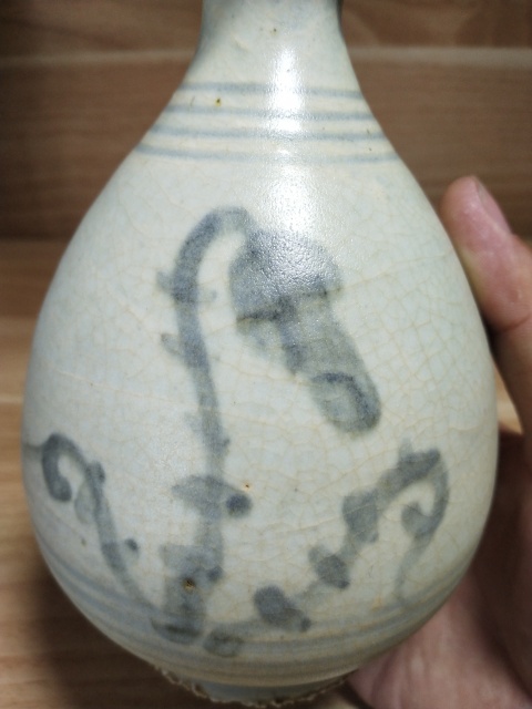 古玩陶瓷花卉紋青花玉壺春瓶拍賣，當前價格2999元