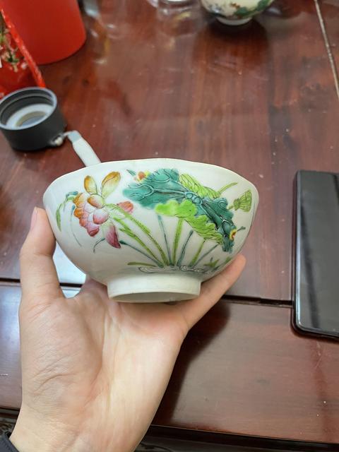 古玩陶瓷清中粉彩一路連科紋花口碗拍賣,當前價格1999元