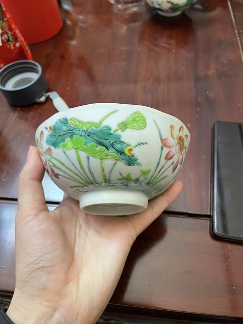 古玩陶瓷清中粉彩一路連科紋花口碗拍賣,當前價格1999元