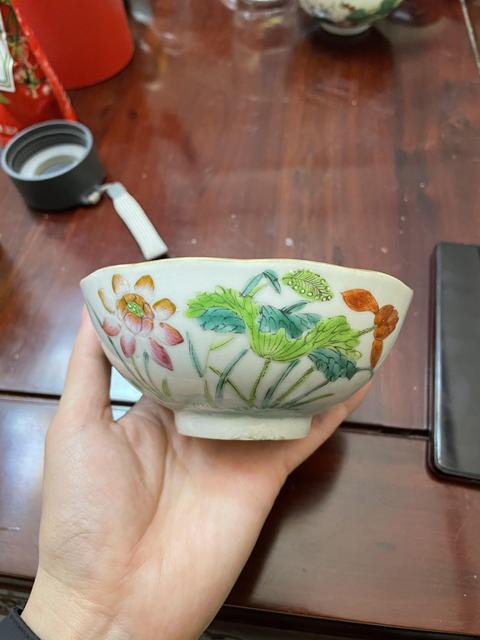 古玩陶瓷清中粉彩一路連科紋花口碗拍賣,當前價格1999元