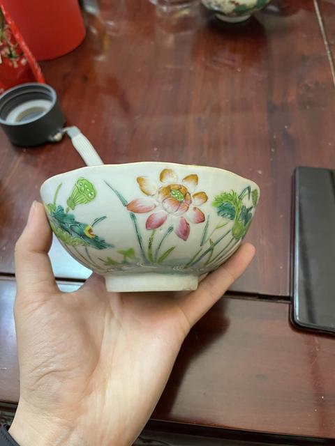 古玩陶瓷清中粉彩一路連科紋花口碗拍賣,當前價格1999元