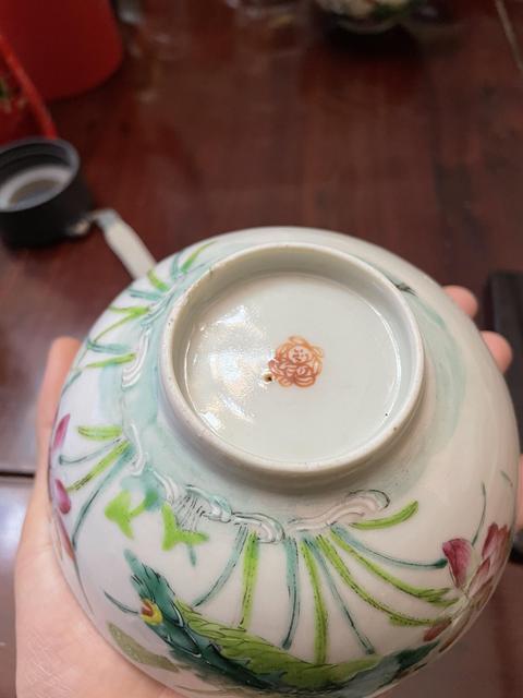 古玩陶瓷清中粉彩一路連科紋花口碗拍賣,當前價格1999元