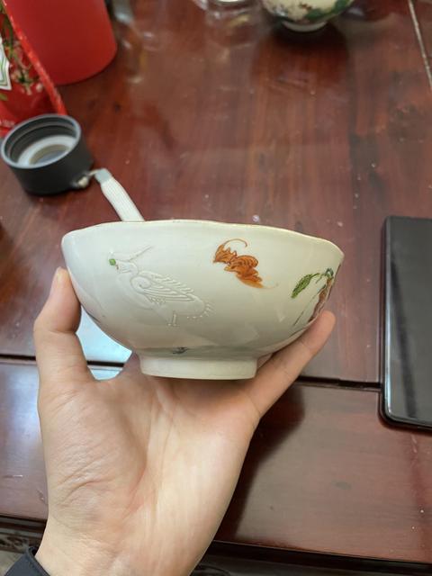 古玩陶瓷清中粉彩一路連科紋花口碗拍賣,當前價格1999元