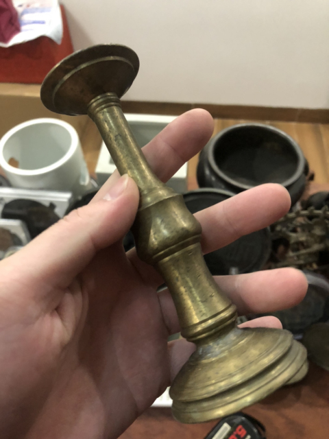 古玩雜項燭臺(一對難得)拍賣,當前價格10元