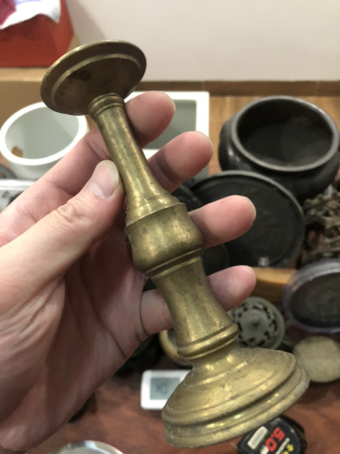 古玩雜項燭臺(一對難得)拍賣,當前價格10元