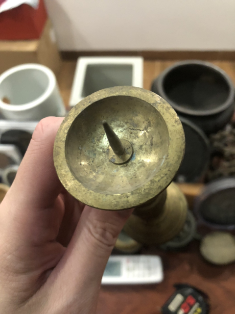 古玩雜項燭臺(一對難得)拍賣,當前價格10元