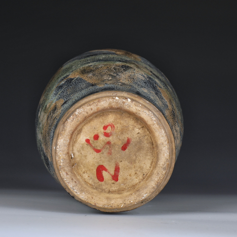 博物館展示品 来歴有 6031 唐時代 鈞窯四糸壺 高さ約29cm (検)炉