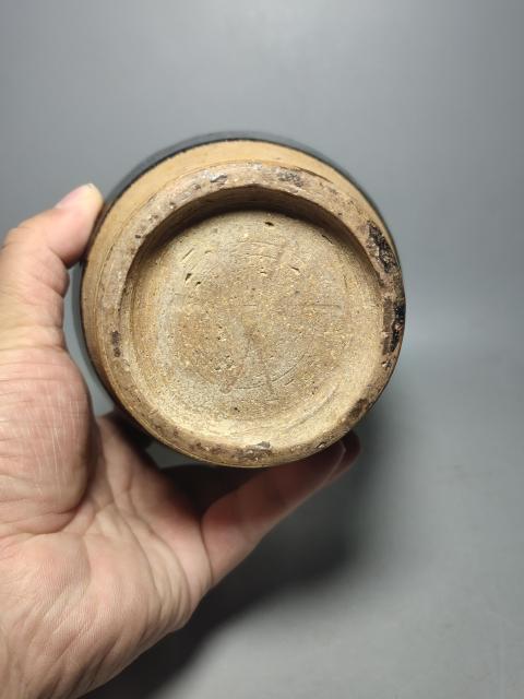 古玩陶瓷金元磁州窯兔毫釉梅瓶(藍(lán)豪)拍賣,當(dāng)前價格6200元