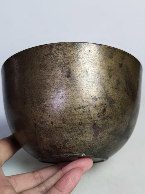 古玩陶瓷晚清帶款黃銅缽式蓋碗拍賣,當前價格1666元