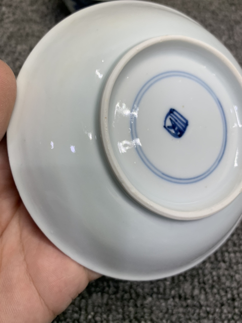 古玩陶瓷松鼠葡萄紋青花杯盤拍賣,當前價格5000元