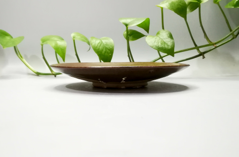 古玩陶瓷元明磁州窯茶葉末釉盤拍賣,當(dāng)前價(jià)格999元