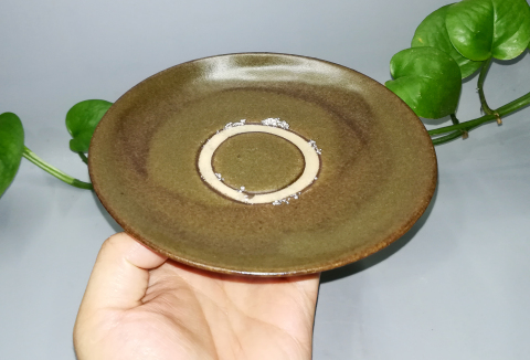 古玩陶瓷元明磁州窯茶葉末釉盤拍賣,當(dāng)前價(jià)格999元