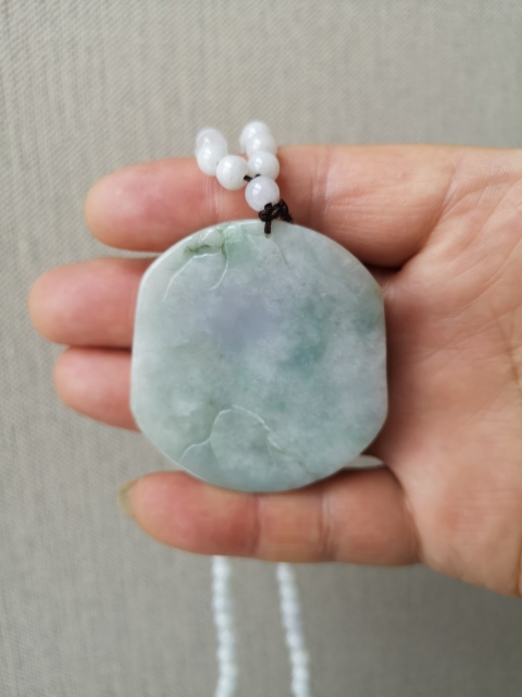 古玩玉器翡翠觀音牌拍賣，當前價格1100元