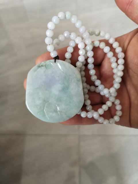 古玩玉器翡翠觀音牌拍賣，當前價格1100元