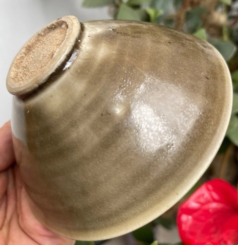 古玩陶瓷耀州窯青瓷斗笠盞拍賣，當前價格6888元