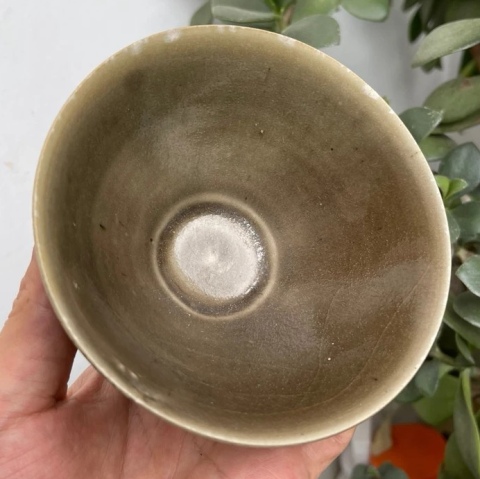 古玩陶瓷耀州窯青瓷斗笠盞拍賣，當前價格6888元