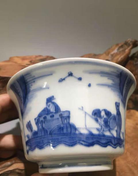 古玩陶瓷赤壁賦青花杯拍賣，當前價格4000元