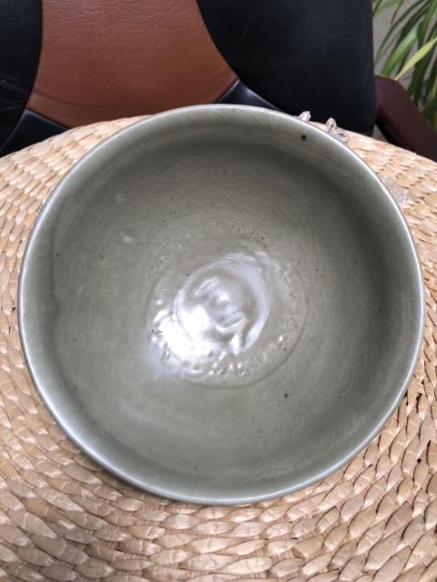 古玩陶瓷明代美開片青釉碗拍賣,當前價格999元