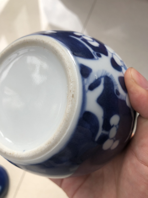 古玩陶瓷青花留白梅紋蓋罐拍賣,當前價格488元