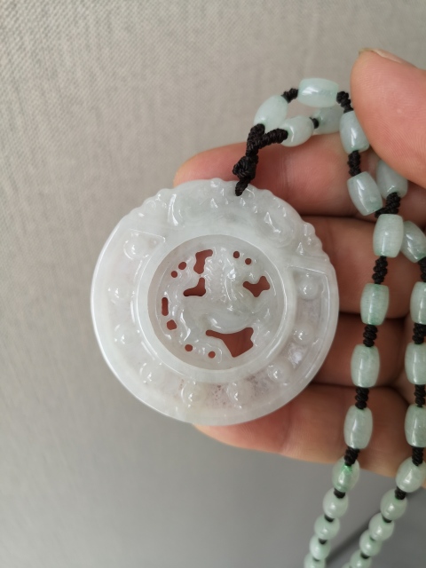 古玩玉器翡翠馬牌轉(zhuǎn)心佩拍賣，當前價格750元