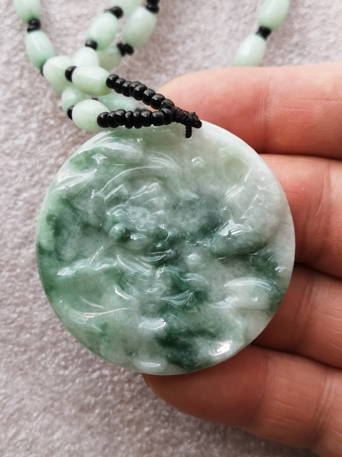 古玩玉器翡翠荷葉魚牌拍賣,當前價格580元